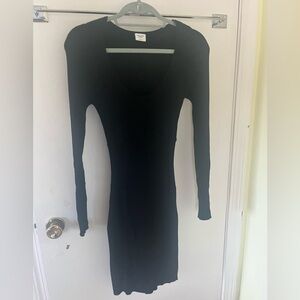 abercrombie & fitch ribbed knit long sleeve dress